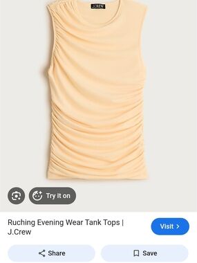 J. Crew Peach Ruched Sleeveless Tank Top